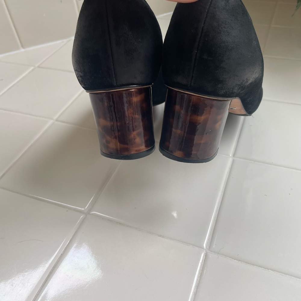 Sarah Flint Perfect Emma Black Suede and Leather 2 in Tortoise Block heels - Picture 7 of 14